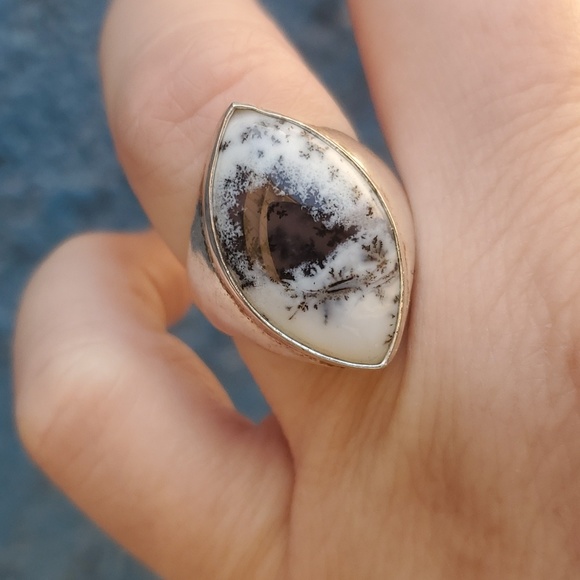 New Men's Dendritic Opal 925 Silver Ring. - Picture 3 of 10